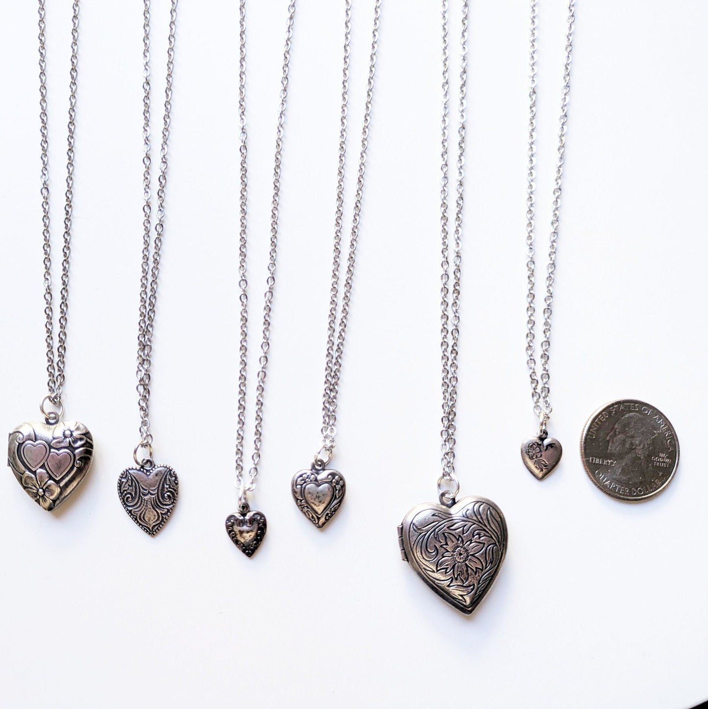 Vintage Heart Pendant Necklace - small