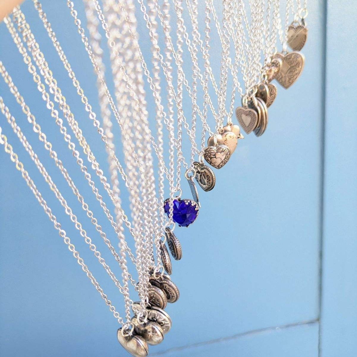 Vintage Heart Pendant Necklace | arrow through two hearts