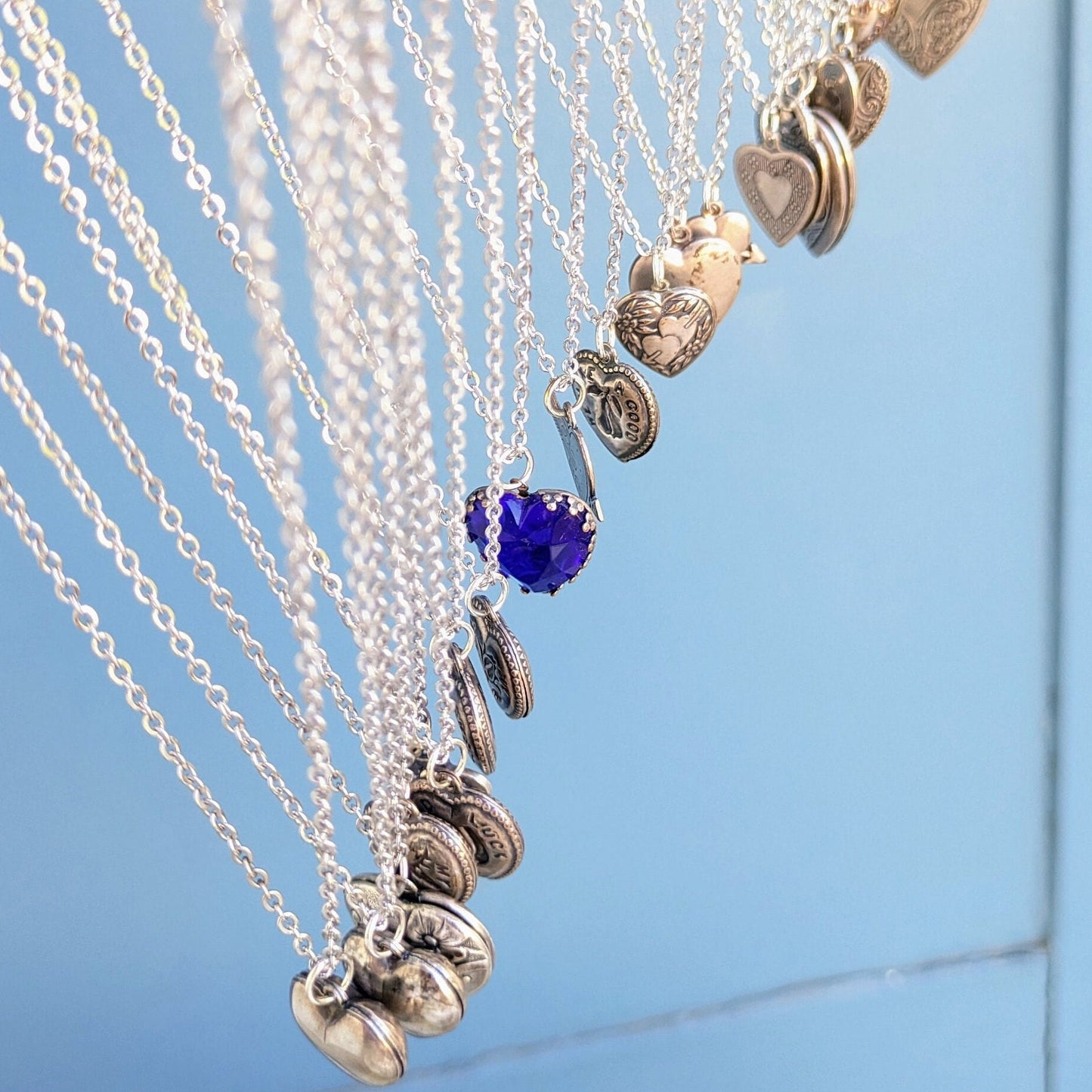 Vintage Heart Pendant Necklace | two hearts