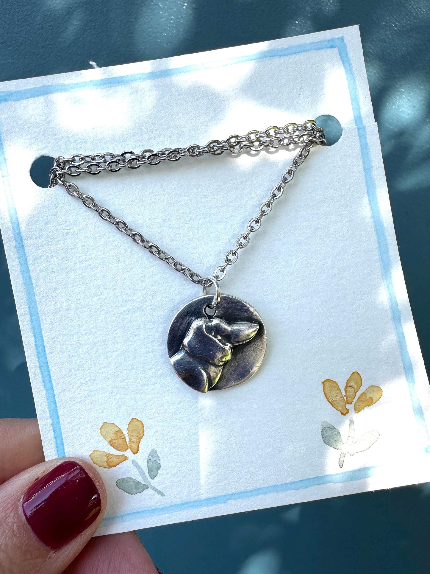 Handmade Silver Dachshund Dog Pendant Necklace