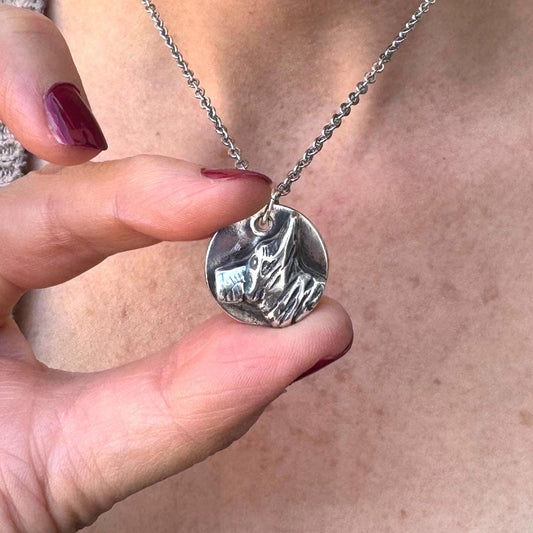 Handmade Silver Terrier Dog Pendant Necklace