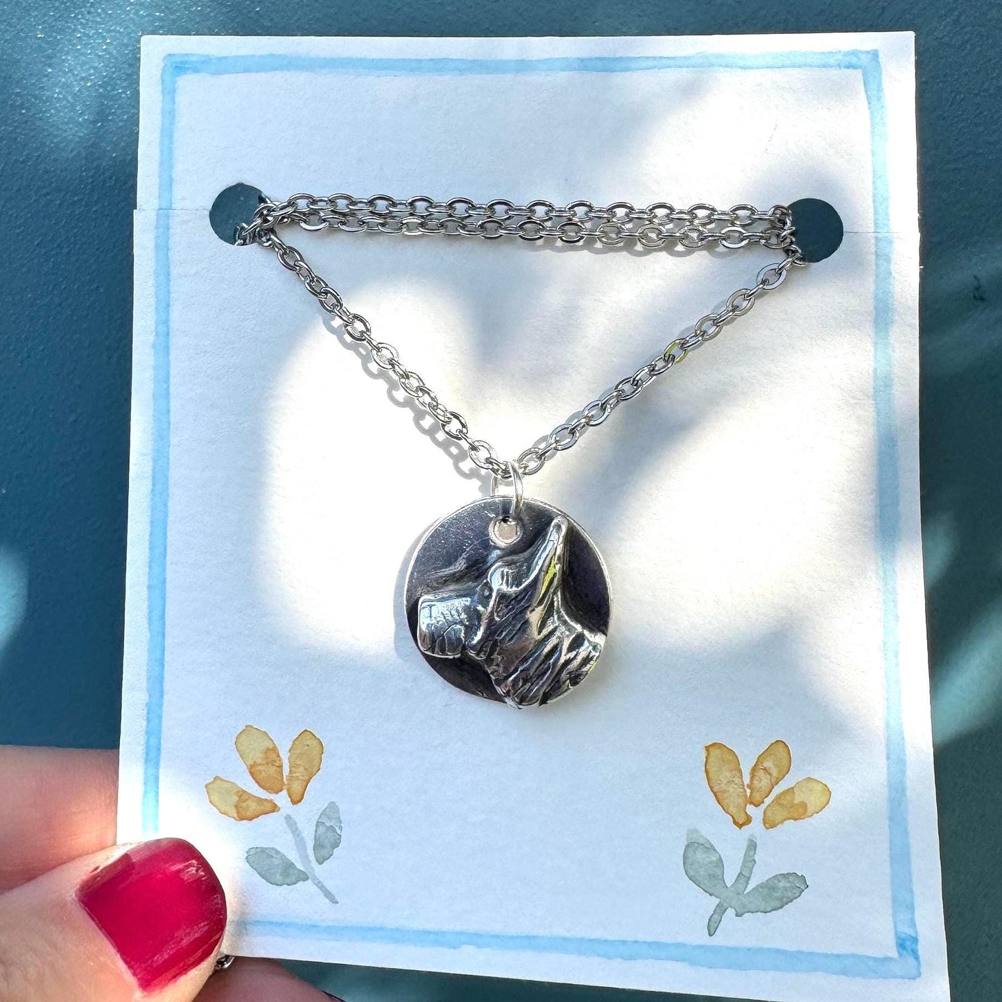 Handmade Silver Terrier Dog Pendant Necklace