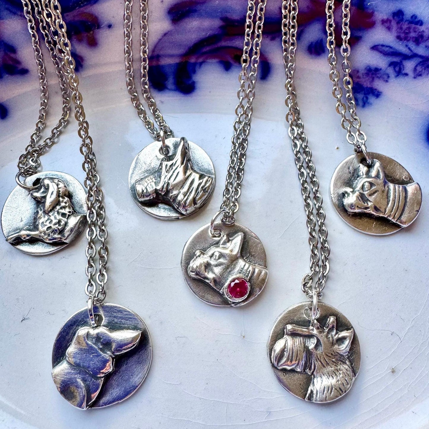 Handmade Silver Dachshund Dog Pendant Necklace