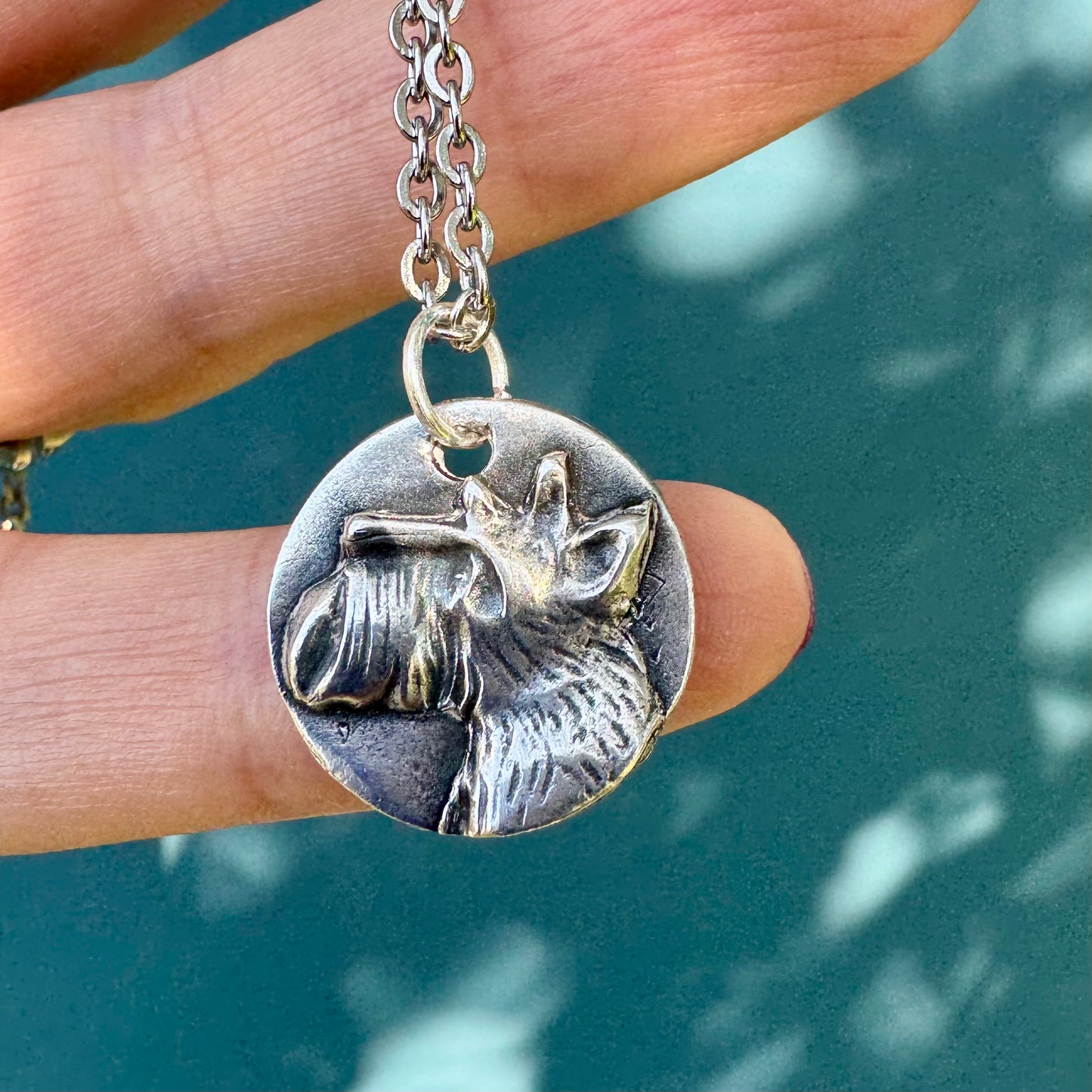 Handmade Silver Scottie Dog Pendant Necklace