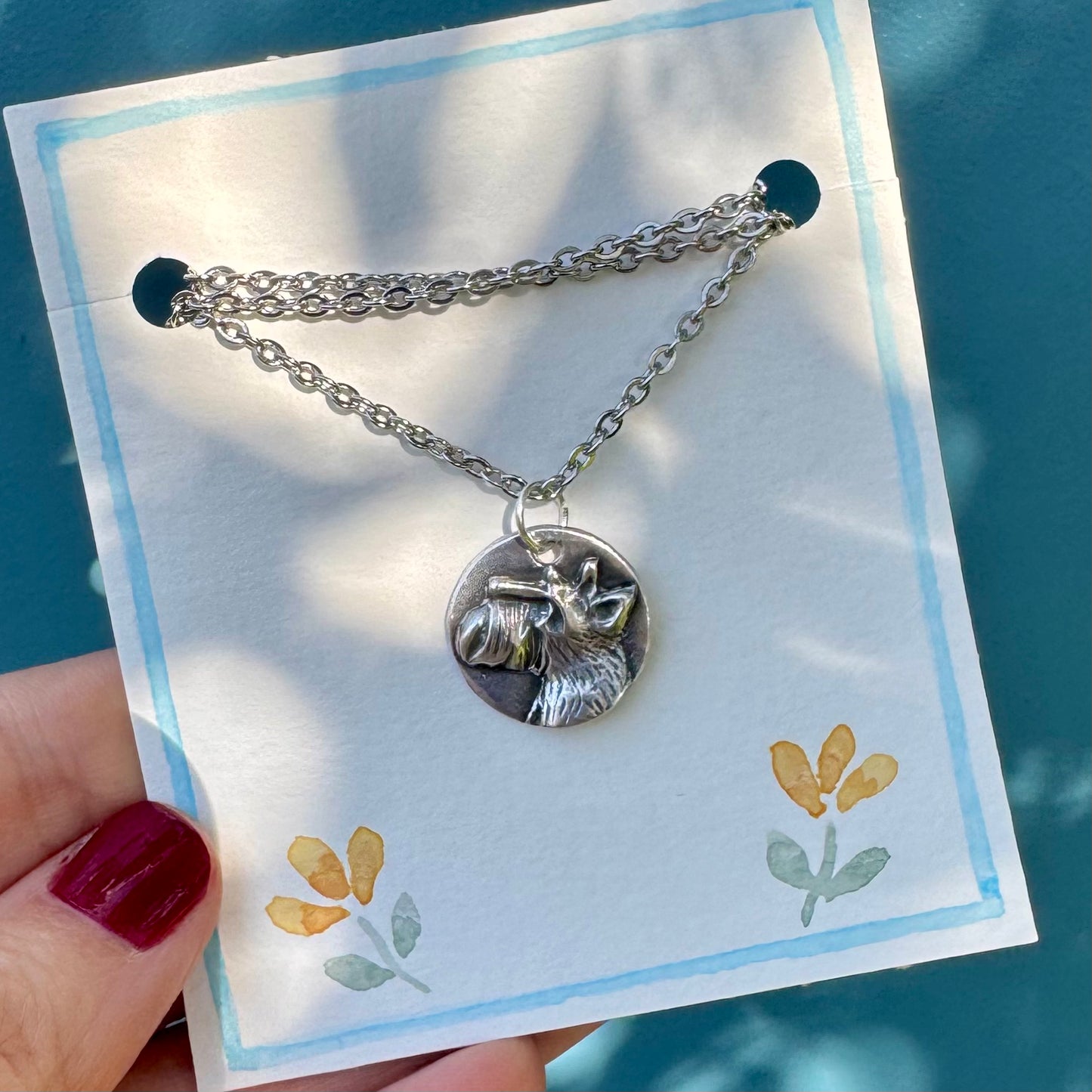 Handmade Silver Scottie Dog Pendant Necklace