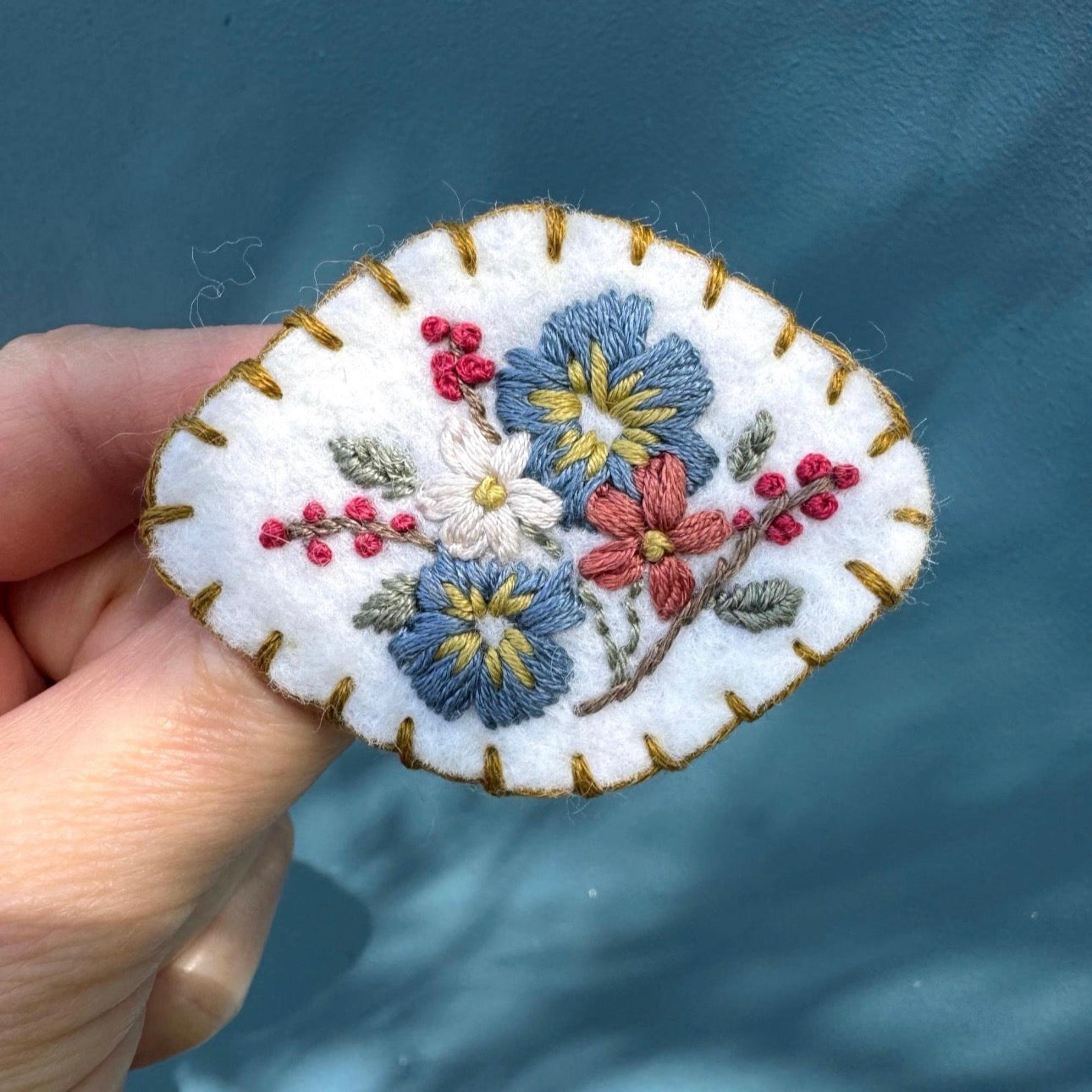 Hand Embroidered Floral Felt Brooch | Bouquet
