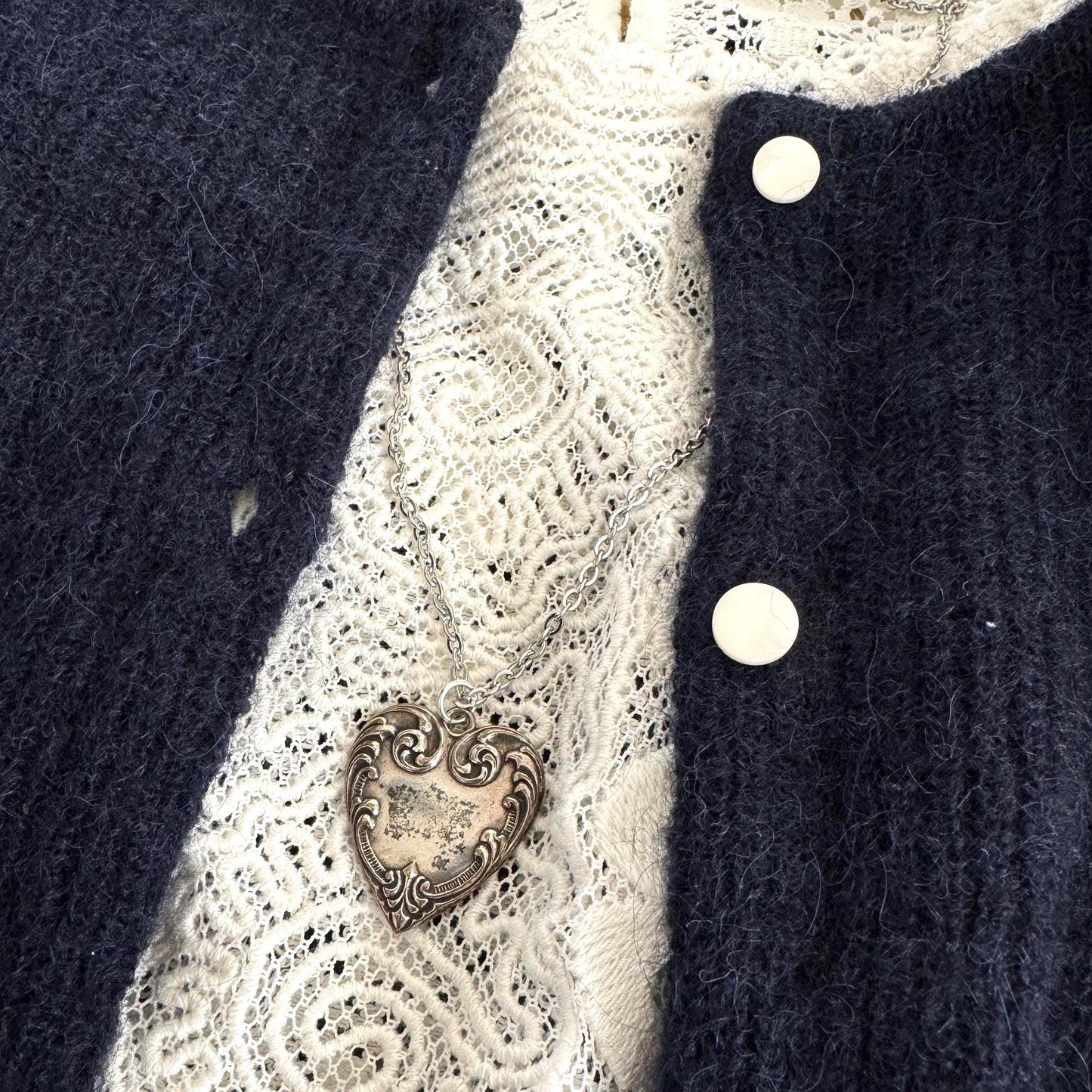 Vintage Heart Pendant Necklace