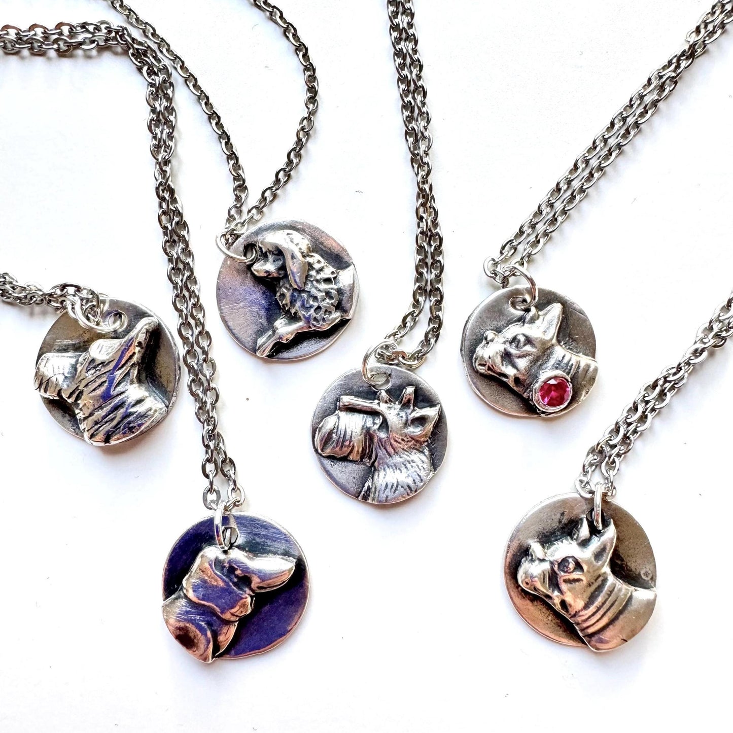Handmade Silver Terrier Dog Pendant Necklace