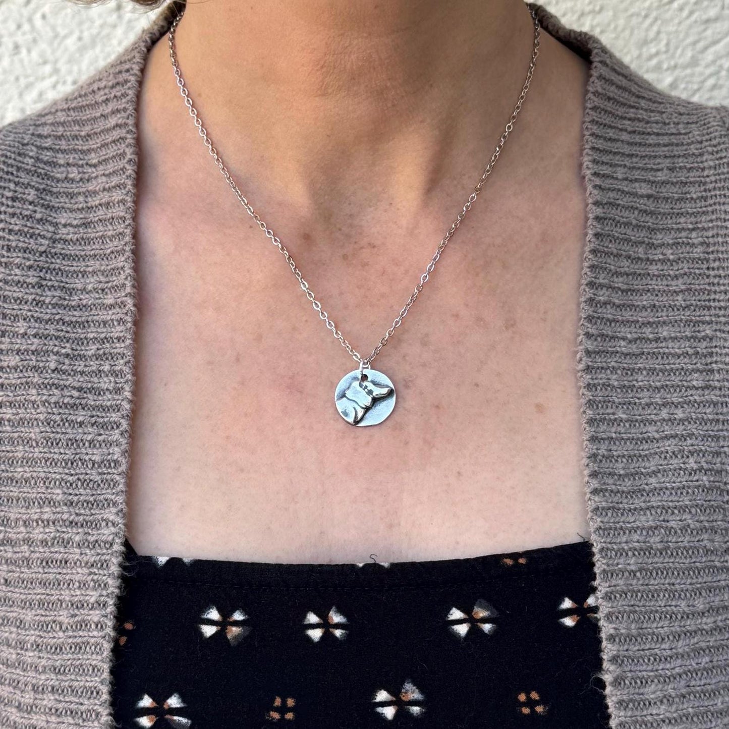 Handmade Silver Dachshund Dog Pendant Necklace