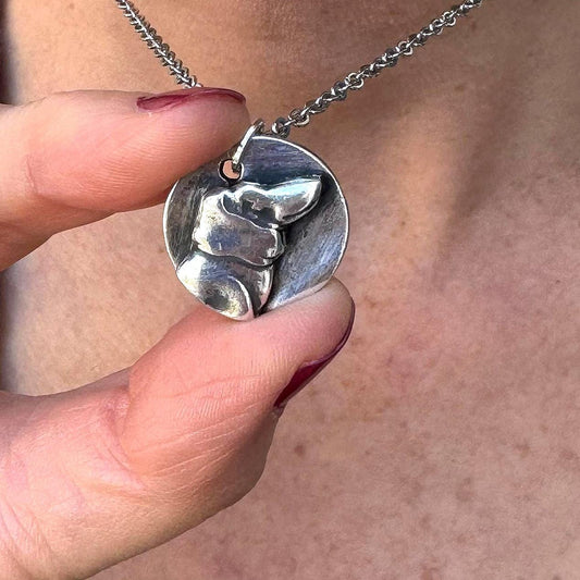 Handmade Silver Dachshund Dog Pendant Necklace