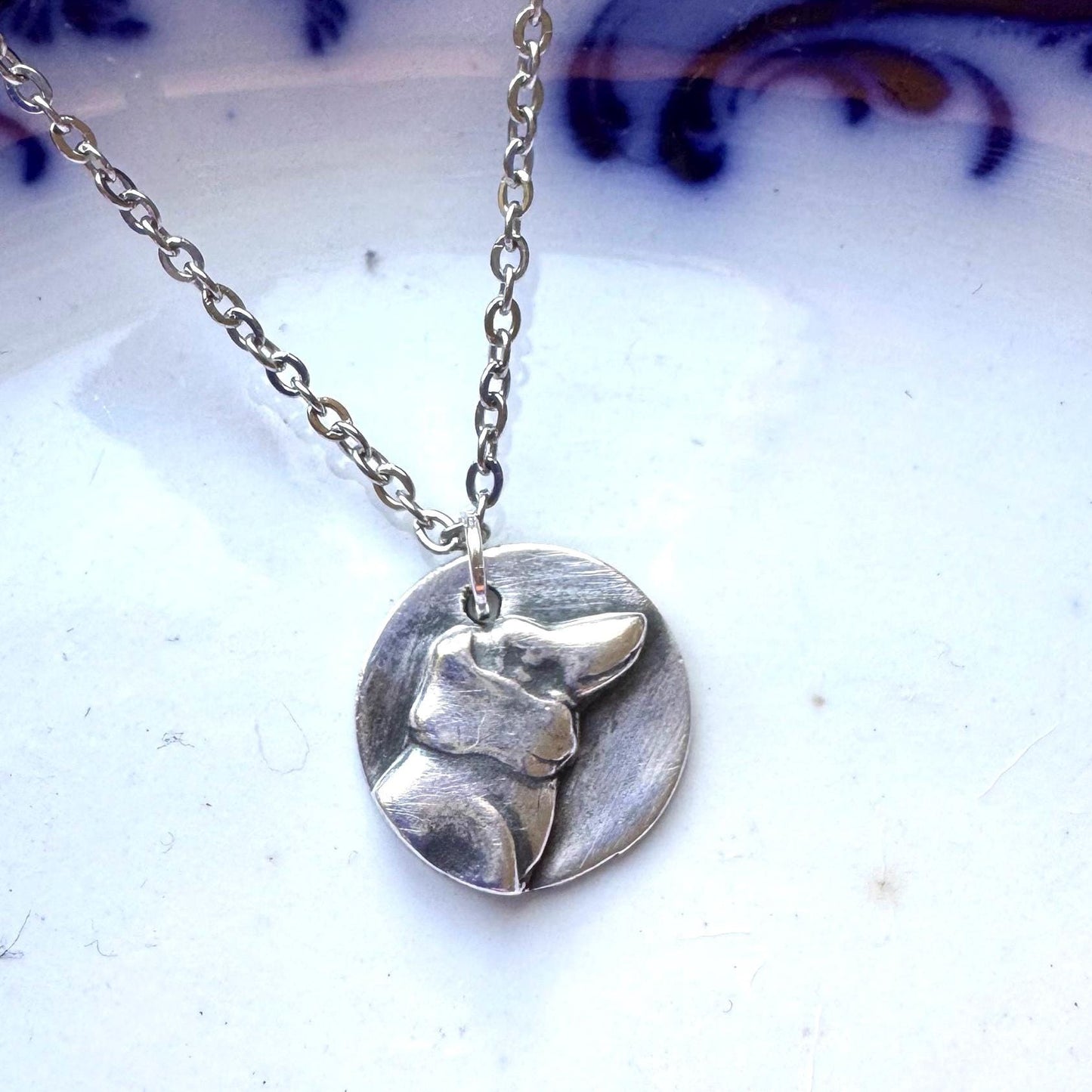 Handmade Silver Dachshund Dog Pendant Necklace